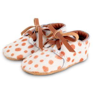 Donsje Amsterdam Safari Tan Spot Lace Up Booties